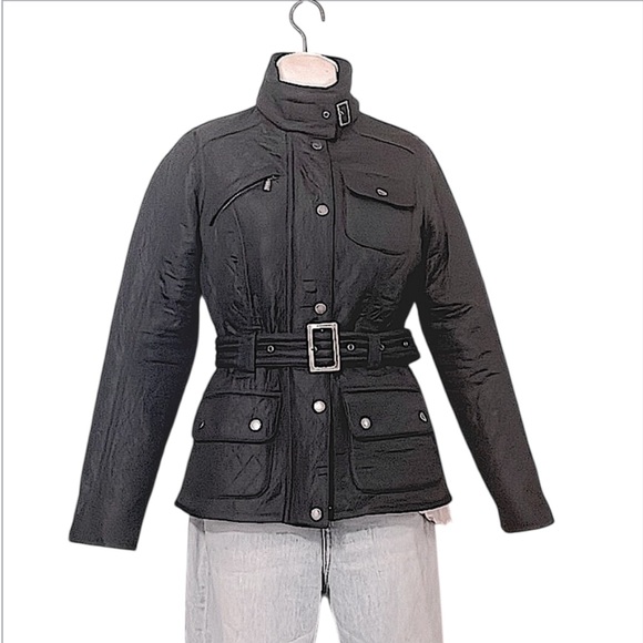 Barbour Jackets & Blazers - Barbour Black Quilted Belted Utility Technical Funnel Neck Lightweight Jacket 4